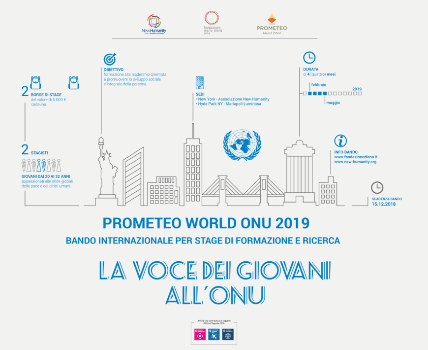 Graduatoria candidati eleggibili Bando Prometeof World ONU 2019